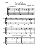 Ragtime für Zwei - für 2 Melodieinstrumente in C